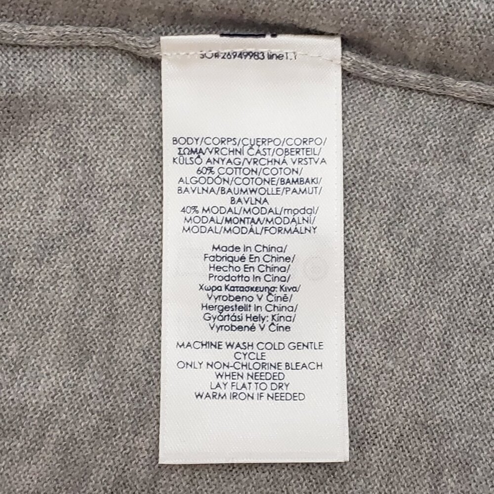 Chaps Gray Open Front Cardigan Size L NWT - Picture 6 of 9